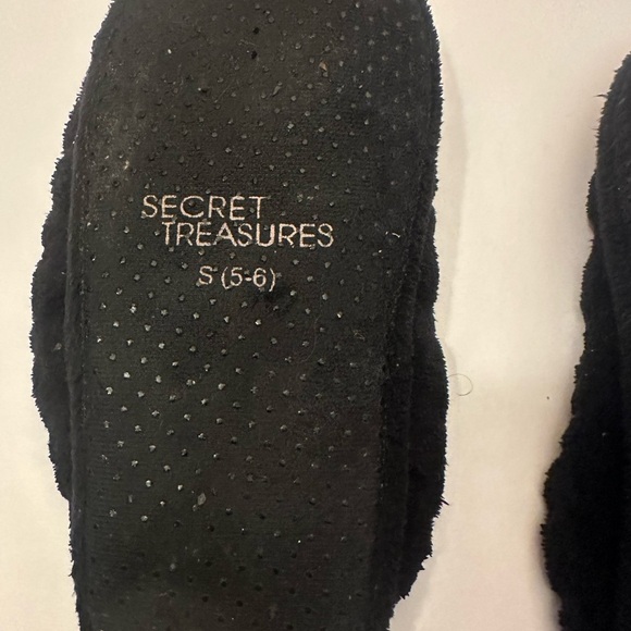 Secret Treasures Black Plush Slippers with Studded Design - Picture 3 of 4
